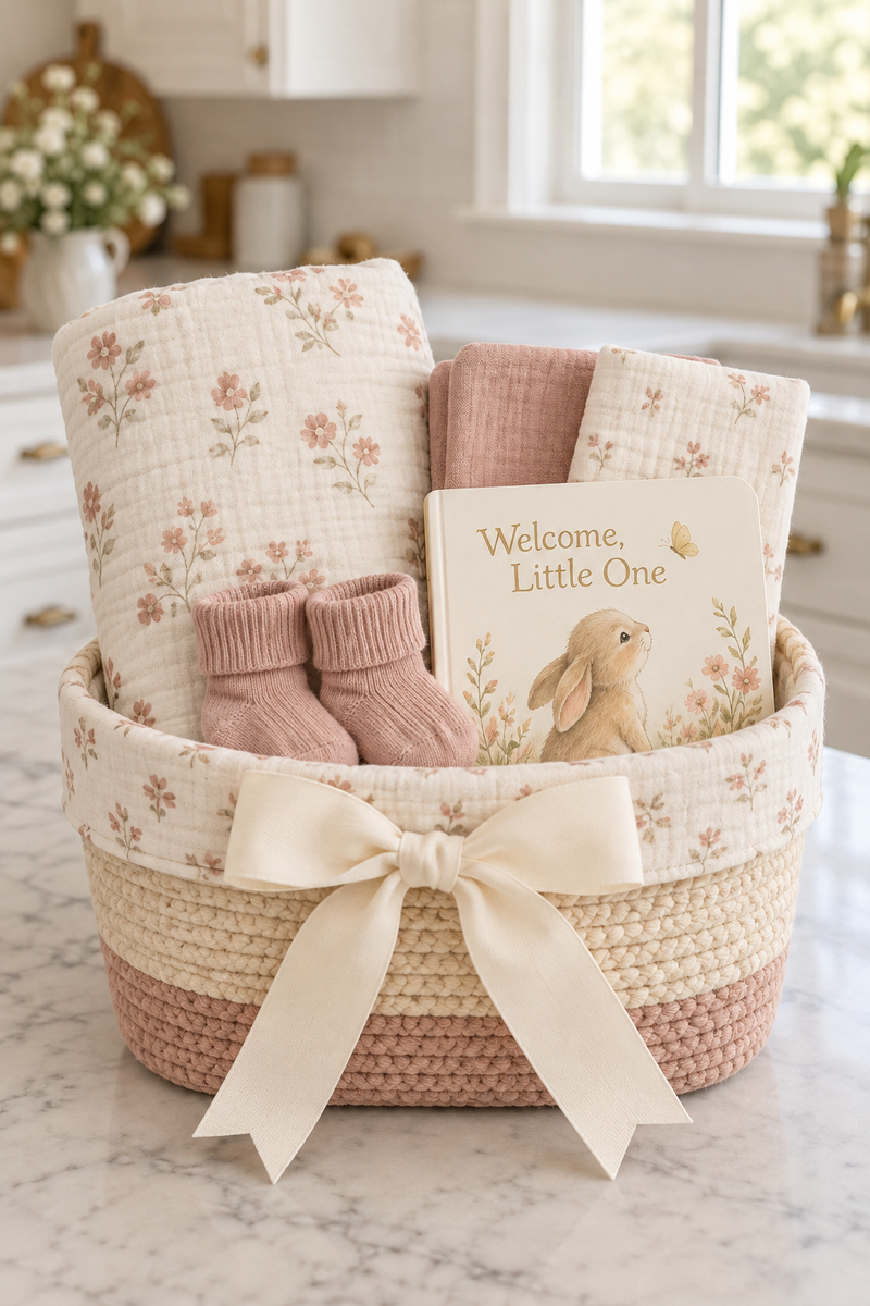 Welcome, Little One — gift basket by Heartfelt by Sally